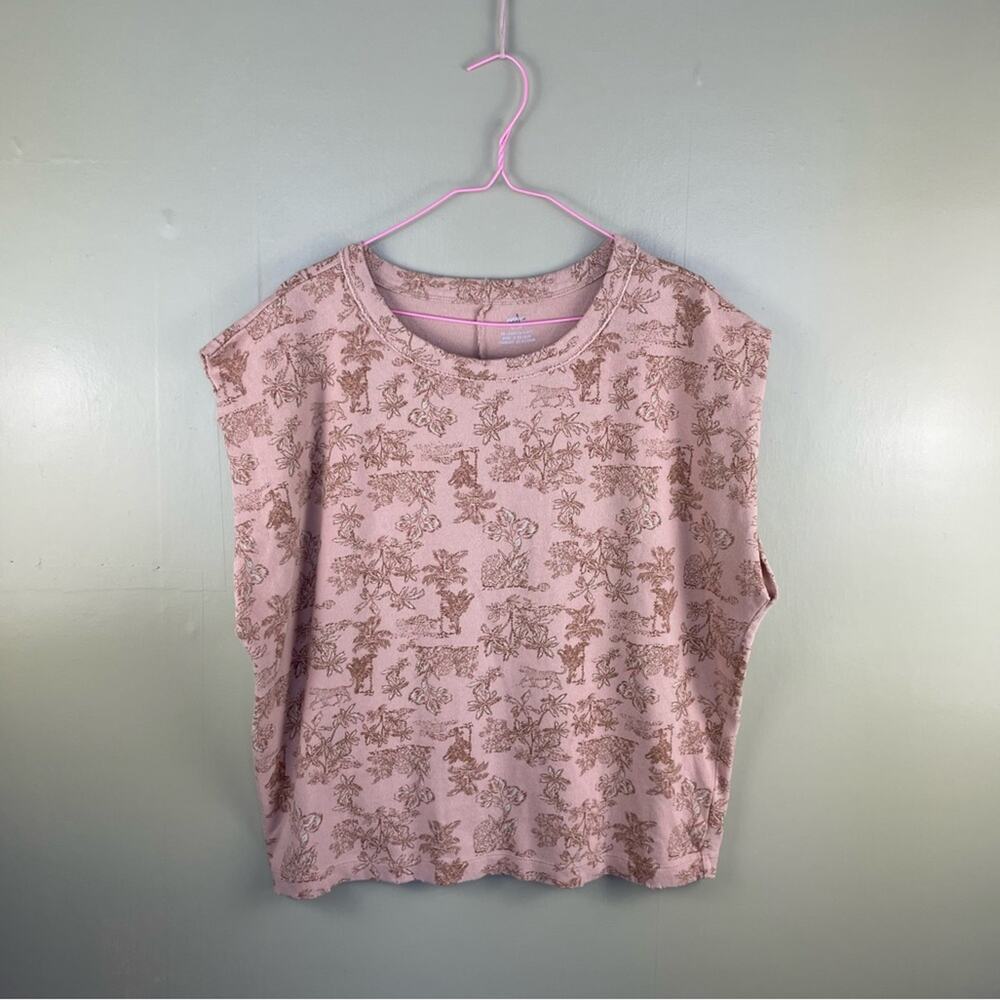 Aerie floral printed cutoff sweater tee